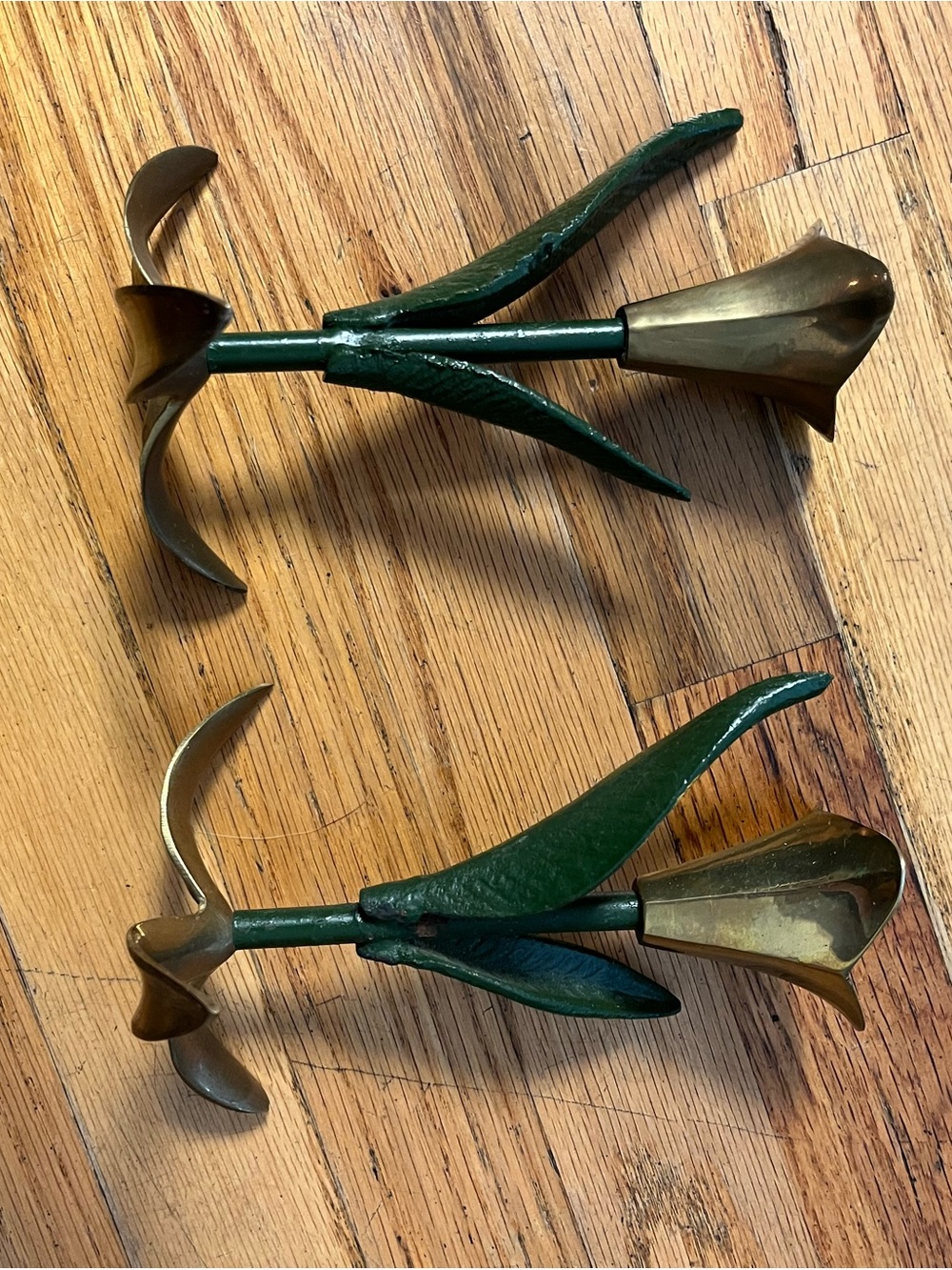 Vintage brass floral candle holders